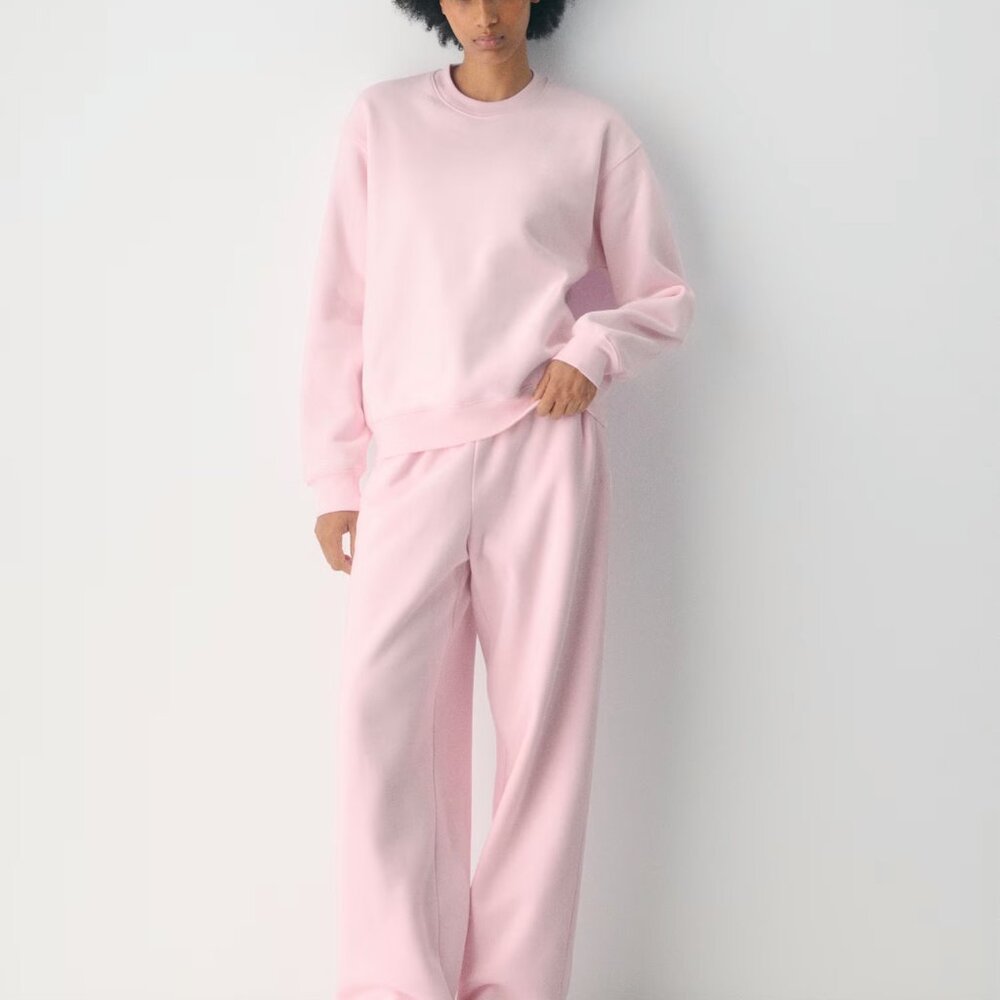 Aritzia TNA Cozy Fleece Perfect Crew Marcona Beige XS - Picture 12 of 14